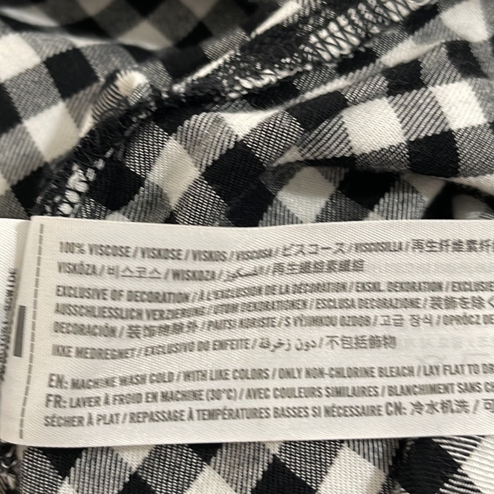 Hollister Gingham Off Shoulder White & Black Short Sleeve Dress Size XS New - Picture 9 of 9